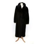 Sovereign Furs Long Dark Mink Coat side pockets. Chest 41'' underarm 16'' length 48''