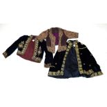 Late 19th Century Purple Velvet Decorative Ottoman Long Sleeved Jacket, embroidered overall with