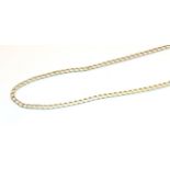 A 9 carat gold flat curb link necklace, length 49cm . Gross weight 12.42 grams.