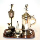 Golfing interest, four trophies including one silver example