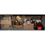 Miscellaneous items, including 19th century tea caddy, various lamps, copper jam pan, assorted