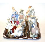 A collection of 20th century porcelain figures including Lladro, Royal Copenhagen, Royal Doulton and