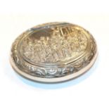 A Dutch silver snuff-box, by de Leeuw den Bouter, Schoonhoven, probably 1972, oval, the hinged cover