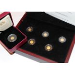 Republic of Guinea, a Set of 5 x Gold Proof 1000 Guinean Francs, issued in a series minted in