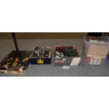 A boxed Mamod traction engine, a boxed Mikano set with various railway accessories, etc (four