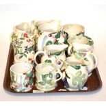 A collection of various Emma Bridgewater ceramics, comprising a cup and saucer, six jugs, five
