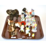 Beswick wild animals comprising Springbok, model No. 1048; Elephant, model No. 974, Chimpanzee