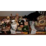 A quantity of English 19th and 20th Century ceramics including novelty teapots, Toby Jugs,