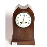 An Edwardian mantel clock, dial Marsh & Co, Birmingham, twin train eight day movement . 36cm high