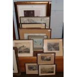 A large group of historical engravings, two prints after George Morland, a map of Switzerland and