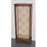 A Victorian walnut and marquetry inlaid display cabinet, in the manner of Seddon, mid 19th