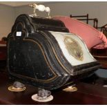 A Victorian Tolware coal bucket, integral shovel lacking