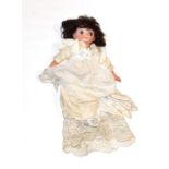 German Einco Heubach googley eyed bisque shoulder head doll, impressed '8764' '5', with side