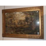 James Campbell ''Forest scene'' signed, watercolour, contained in an elaborate gilt frame, 62cm by