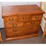 A modern hardwood chest of drawers, 92cm by 45cm by 78cm high