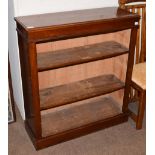 A Victorian mahogany open dwarf bookcase, 90cm by 34cm by 100cm high