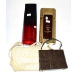 Boss Intense dummy factice, another Must de Cartier, Radley dark cream handbag, and one other bag (