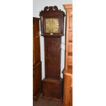 ~ An oak thirty hour longcase clock, signed Jos Thompson, Cirencester, 18th century, possibly