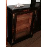 A 19th century satinwood inlaid and ebonised pier cabinet, 76cm by 30cm by 103cm high