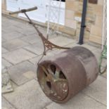A 19th century cast metal garden roller