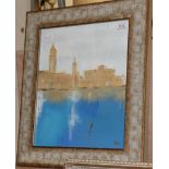 Continental school (20th century) Study of Venice, indistinctly signed, mixed media, 32.5cm by