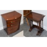 A set of three 20th century mahogany nesting tables, largest 48cm by 33cm by 57cm; and a mahogany