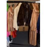 Full length mink coat, together with three further mink jackets