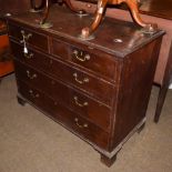A George III mahogany four-height straight-front chest, 106cm by 49cm by 83cm high . Splits to top