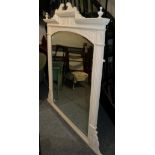 Victorian white painted over mantle mirror, 146cm by 160cm