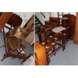 A pair of 1920's walnut single bed steads, the irons with painted advertising marks 'VONO', 202cm
