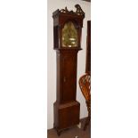 ~ An oak thirty hour longcase clock, dial arch with circular disc inscribed Broadbelt, Auckland,