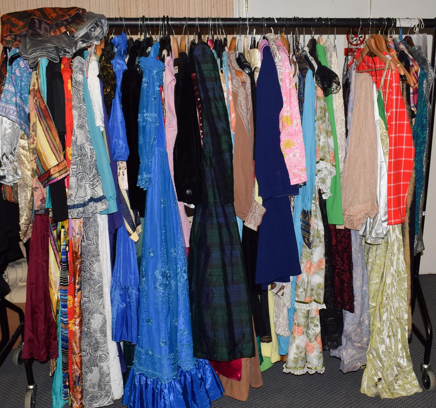 Quantity of assorted mainly 1950s and later ladies evening wear and separates etc (one rail)