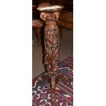 A Chinese carved wood pedestal, 116cm high