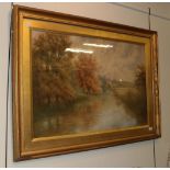 A. Ashdown (20th century) River landscape, signed and dated (19)17, watercolour, 64cm by 94cm