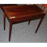 A 19th century inlaid mahogany side table, 92cm by 44cm by 70cm