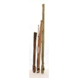 A Hardy ''CC de France'' 2 Section Cane Trout Fly Rod, 9' long in aluminium tube together with a
