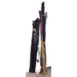 A Quantity of 17 Mixed Sea And Coarse Fishing Rods, stands and rests. Makers include Hardy,