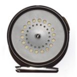 A Hardy Prefect 3 3/8'' RHW Trout Fly Reel with ceramic line guard.