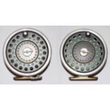 A Hardy Marquis Salmon No2 Salmon Fly Reel along with a further Hardy Marquis salmon No2 salmon