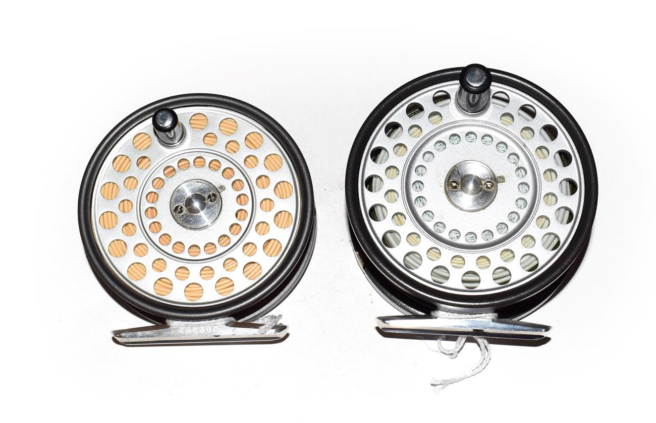 A Hardy LRH Lightweight Trout Fly Reel together with a Hardy Zenith sea trout/salmon fly reel (2)