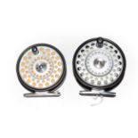 A Hardy LRH Lightweight Trout Fly Reel together with a Hardy Zenith sea trout/salmon fly reel (2)