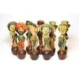 Skittles A Set Of Victorian Figural Examples consisting of nine shaped wood figures with colour