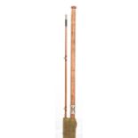 A B James Richard Walker MK IV 2 section split cane coarse rod, 10' long.