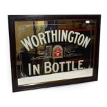 Worthington In Bottle Mirror with India Pale Ale crest to centre 27x21'', 69x53cm