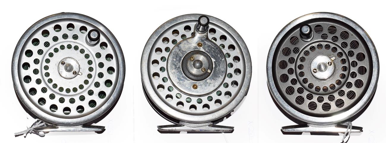 A Hardy Marquis #7 Multiplier Trout Fly Reel, a Hardy Marquis #8/9 trout fly reel and a Marquis #6