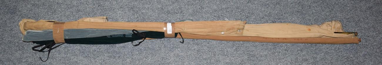 A Hardy ''Rouge River'' 3 Section Split Cane Trout Fly Rod with additional top section, 10', A Greys