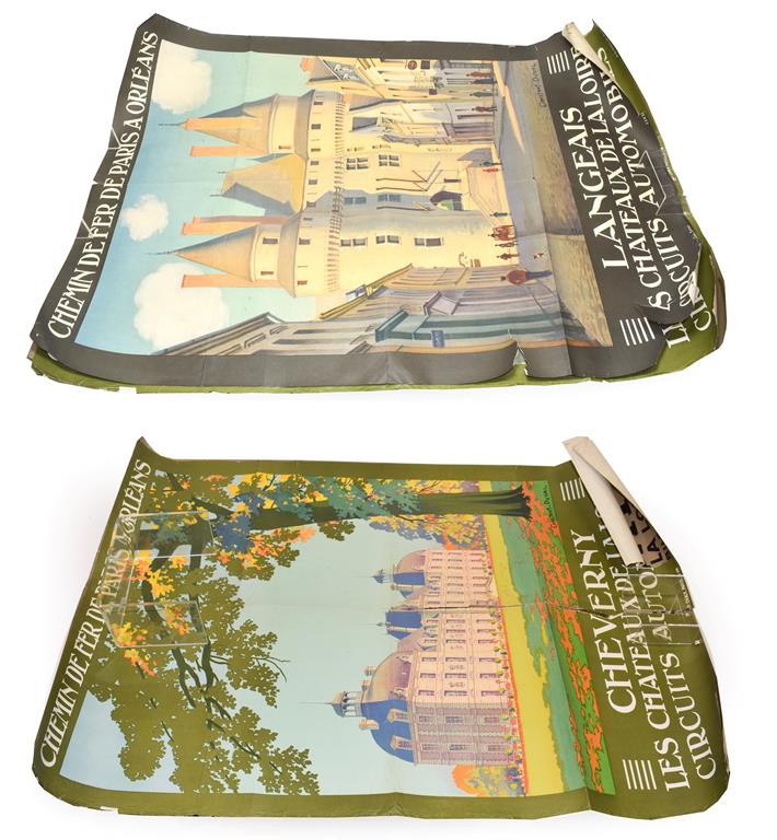 French Railway Posters Chemin De Fer De Paris A Orleans (i) Valencay Les Chateaux de la Loire (ii)