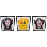 Tour De France 2007 Signed Shirts two Skoda Nobili CSC shirts bearing various signatures together