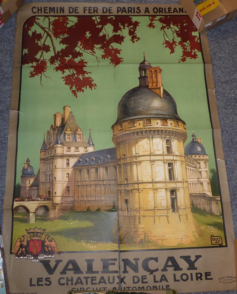 French Railway Posters Chemin De Fer De Paris A Orleans (i) Valencay Les Chateaux de la Loire (ii) - Image 2 of 4