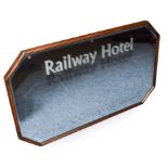 Advertising Mirror 'Railway Hotel - West Country Beers' irregular octagonal form with bevelled